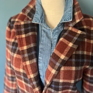 Fall Perfect Plaid Women's Wool Blazer/Coat